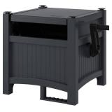 Suncast Garden Hose Hideaway Storage Reel Box, Cyberspace Grey   Resin Outdoor Container, Holds up to 100 Feet of 5/8 Inch Standard Vinyl Water Line   No Assembly Required
