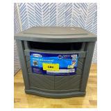 Suncast Garden Hose Hideaway Storage Reel Box, Cyberspace Grey   Resin Outdoor Container, Holds up to 100 Feet of 5/8 Inch Standard Vinyl Water Line   No Assembly Required