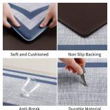 Mattitude Kitchen Mats Set of 2,Cushioned Anti-Fatigue Non-Skid Rug Sets Ergonomic Comfort Standing Mat for Kitchen, Floor, Office, Sink, Laundry, Blue and Gray