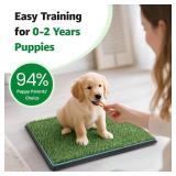 Grass Pad for Dogs Potty: 35.5  x 23.6  Indoor Dog Grass Pad with Tray 2 Pcs Replacement Artificial Grass Mats-5 Pics Disposable Puppy Pads for Puppy Training Apartment,Balcony & Apartment Use