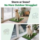 Grass Pad for Dogs Potty: 35.5  x 23.6  Indoor Dog Grass Pad with Tray 2 Pcs Replacement Artificial Grass Mats-5 Pics Disposable Puppy Pads for Puppy Training Apartment,Balcony & Apartment Use