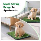 Grass Pad for Dogs Potty: 35.5  x 23.6  Indoor Dog Grass Pad with Tray 2 Pcs Replacement Artificial Grass Mats-5 Pics Disposable Puppy Pads for Puppy Training Apartment,Balcony & Apartment Use