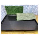 Grass Pad for Dogs Potty: 35.5  x 23.6  Indoor Dog Grass Pad with Tray 2 Pcs Replacement Artificial Grass Mats-5 Pics Disposable Puppy Pads for Puppy Training Apartment,Balcony & Apartment Use