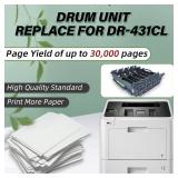 Retails for $119! Drum Unit Replacement for DR431CL, Compatible with Brother Printer HL-L8260CDW HL-L8360CDW HL-L8360CDWT HL-L8360CDWMT MFC-L8610CDW MFC-L8900CDW, 30000 Page Yield, Replace# DR-431CL