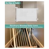 50 inch Retractable Baby Gates 34 inch Tall, Retractable Gate with Reinforced Strip Design to Prevent Crawling Through, Retractable Dog Gate for Stairs, Doorways, Hallways
