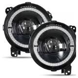 Retails for $150! 9 Inch Round LED Headlights with Hi/Lo Beam DRL Halo Turn Signal Sealed Beam Lights Compatible with Jeep Wrangler JL/JLU 2018-2025, Gladiator JT 2020-2025 Unlimited Sport Rubicon Sah