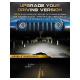 Retails for $150! 9 Inch Round LED Headlights with Hi/Lo Beam DRL Halo Turn Signal Sealed Beam Lights Compatible with Jeep Wrangler JL/JLU 2018-2025, Gladiator JT 2020-2025 Unlimited Sport Rubicon Sah