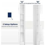 MOHOPE Narrow Bathroom Storage Cabinet, 72" Tall Slim Bathroom Cabinet with 2 Doors & Adjustable Shelves, Skinny Freestanding Floor Cabinet for Small Spaces, Living Room, White