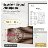 TONOR Wood Wall Panels for Wall, 4 Pack 47.2" x 23.6"(31ft ) Acoustic Wall Panels, Wood Slat Acoustic Panels for Noise Cancelling and Decoration, Living Room, Bedroom, Office, Walnut