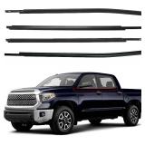 Window Molding Trim Seal for 2007-2019 Toyota Tundra Crewmax Cab(4 Full-Size Doors),Black Door Window WeatherStrip Seal Belt,Replace#68160-0C020 68210-0C020 68163-0C020 68164-0C020