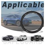 Car Steering Wheel Cover Black, Non-Slip Wear-Resistant Carbon Fiber Steering Wheel Cover, Breathable Drilled O-Type Leather Sleeve, Universal Car Interior Accessories for Most Vehicle