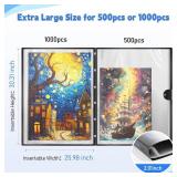 ALL4JIG Extra Large Puzzle Storage Folder Keeper for Jigsaw Enthusiasts - Space-Saving Organizer, Holds 20 Puzzles, 31.1x25.59x2.56 inches, HD Film Pockets Birthday Gifts for Mom & Grandma