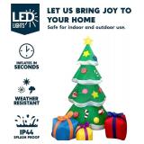 Joiedomi Christmas Inflatables Tree Outdoor Decoration, Giant Christmas Inflatable Tree with 3 Gift Boxes with Build-in LEDs for Blow Up Xmas Decoration, Indoor Outdoor Yard Garden Lawn D cor