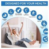 5Pcs Orthopedic Bed Wedge Pillow Set for After Surgery, Adjustable Wedge Pillow for Acid Reflux Relief, Bed Wedge Pillow Post Surgery, Memory Foam Wedge Pillows for Sleeping, White/Grey