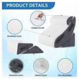 5Pcs Orthopedic Bed Wedge Pillow Set for After Surgery, Adjustable Wedge Pillow for Acid Reflux Relief, Bed Wedge Pillow Post Surgery, Memory Foam Wedge Pillows for Sleeping, White/Grey