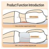 Aromacore Sleeping Back Support Pillow, Adjustable Lumbar Support Cushion with Ergonomic Curve, Breathable Ice Silk Cotton, 360  Wraparound Design for Bed, Office Chair & Car Seat (Gray White)