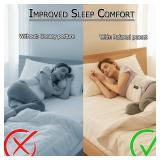 Aromacore Sleeping Back Support Pillow, Adjustable Lumbar Support Cushion with Ergonomic Curve, Breathable Ice Silk Cotton, 360  Wraparound Design for Bed, Office Chair & Car Seat (Gray White)