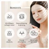 WELLDERMA Sapphire Collagen Impact Hydrogel Fitting Mask, 25g x 4 Sheets   Hydrating & Firming Micro-Hole Sheet Mask with Collagen Water 850,294ppm, Niacinamide & Peptides