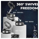 F&N Trading Inc F&N Magnetic Car Phone Mount with Suction Cup   360  Adjustable Holder for Windshield, Dashboard, Rear Windows   Rideshare & Backseat Entertainment (Black)