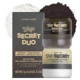 I DEW CARE Biotin Clarifying Dry Shampoo - Tap Secret Dark Original & Dark Brown Duo set | Strengthening & Volumizing, Powder Type, Refillable, Travel size, Brunette, Beauty Gift Sets, 0.29 Oz * 2ea