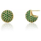 Disco Ball Earrings 925 Stering Silver Post 18K Gold Plated CZ Micro Pave Dainty Round Gold Stud Huggie earrings for Women