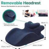 Memory Foam Ergonomic Rest Pillow : Prone Pillow for Sleeping, Reading Pillow for Bed, Targeted Support for Back Pain, Acid Reflux and Sitting Up, Ideal for Massage, with Washable Cover