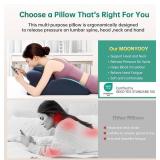 Memory Foam Ergonomic Rest Pillow : Prone Pillow for Sleeping, Reading Pillow for Bed, Targeted Support for Back Pain, Acid Reflux and Sitting Up, Ideal for Massage, with Washable Cover
