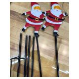 Christmas Santa Solar Kettle Lights Garden Lawn Decorative Lights, Santa Kettle Ground Lamp Solar LED Night Light Outdoor Garden Decor for Pathway Yard Patio(2PCS Warm Light)