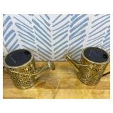 Christmas Santa Solar Kettle Lights Garden Lawn Decorative Lights, Santa Kettle Ground Lamp Solar LED Night Light Outdoor Garden Decor for Pathway Yard Patio(2PCS Warm Light)