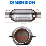 2.5" Universal Catalytic Converter, 2.5 Inch Inlet/Outle Cat Converter with O2 Port and Heat Shield (EPA Compliant), Set of 2