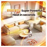 Retails for $110! Space Heater for Indoor Use with Remote, 1500W Portable Heater with Thermostat Digital Display Overheat Protection, 3S Fast Heating PTC Ceramic Heater with 3 Modes for Bedroom Garage