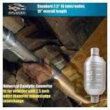 Dylannet 2.5" Inlet/Outlet Automobile Weld-on Catalytic Converter, Universal High Flow Front Cat Convertor Direct-Fit with Heat Shield and O2 Port Catalytic Convert (EPA Compliant) (2.5" 1PC)
