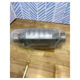 Dylannet 2.5" Inlet/Outlet Automobile Weld-on Catalytic Converter, Universal High Flow Front Cat Convertor Direct-Fit with Heat Shield and O2 Port Catalytic Convert (EPA Compliant) (2.5" 1PC)