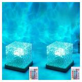 Ocean Wave Projection Lamp, 16 Color RGB Mood Light with Remote, 3D Water Ripple Night Light for Kids Room, Meditation, Yoga, Home Decor(2 Pcs)