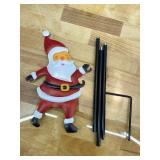 Christmas Santa Solar Kettle Lights, Solar Garden Watering Can Lights with Cascading Lights, Waterproof Hanging Metal Outdoor Lantern Decorations for Garden Patio Porch Yard (Warm)