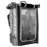 Retails for $125! Birds Day Cockatoo Carrier Backpack-Parrot Travel Cage with Wooden Perch and Food Bowl, Stainless Steel Tray (Charcoal Gray, Cockatoo & Similar)