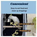 Retails for $125! Birds Day Cockatoo Carrier Backpack-Parrot Travel Cage with Wooden Perch and Food Bowl, Stainless Steel Tray (Charcoal Gray, Cockatoo & Similar)