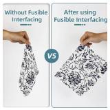 Transparia 44" x 2.3 Yards Cotton Woven Fusible Interfacing Bolt White Medium Weight 100% Cotton Single-Sided Iron-On Interfacing for Quilts Blouses t-Shirt Dress Shirts Collars DIY Crafts Supplies