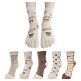 HOMSSEM Womens Girls Toe Socks Five Fingers Cute Colorful Ankle Athletic Running Toe Seperated