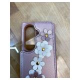 for Samsung Galaxy Z Fold 7 Wallet Case Leather Built-in Flip Card Holder Freshness Small Flower Pattern Crossbody Strap Wallet case for Galaxy Z Fold 7 Rose Gold