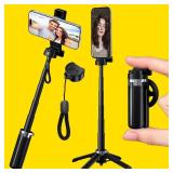 4-in-1 Magnetic Selfie Stick Tripod   360  Rotation, Bluetooth Remote, Compact Travel Vlog Phone Holder for iPhone and Android
