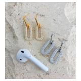 OZEL 14K Gold & Silver Plated Paperclip Chain Earrings with Cubic Zirconia   Dangle, Hoop, Huggie, Stud Styles   Women s Fashion Jewelry Gift