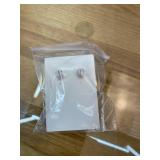 M.DUN- Round Edges Rectangle Shape Studs Earring. Abalone Amber Turquoise Resin Stone Design, 18k Real Gold Plated Bezel, Hypoallergenic Gorgeous Gift for Women