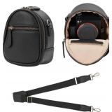 Divvia Small Camera Sling Bag,PU Leather Waterproof & Protective Small Camera Bag Crossbody Camera Bag Shockproof Case for Canon PowerShot ELPH 180/190 / Sony DSCW800/DSCW830-1L Black