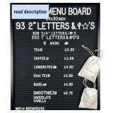 Large All Black Felt Letter Board | 24"x30" Classy Black Frame with 953 White Letters, Emojis & Characters | Premium Changeable Sign Boards for Price List Message Letterboard