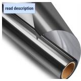 STATINT Window Film Privacy One Way Mirror Glass Tint Heat Control Sun UV Blocking Sliding Door Tinting Reflective Static Cling for Home, Black-Silver, 29.5 Inch X 6.5 Feet