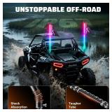 $80 Ehaho 2 Pack 3ft Whip Lights with Spring Base, App & Remote LED