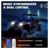 $80 Ehaho 2 Pack 3ft Whip Lights with Spring Base, App & Remote LED