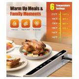 Food Warming Mat with Heat-Resistant Pad, 26x15 in, 6-Level Temp