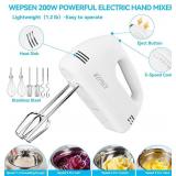 Hand Mixer, 5-Speed with 4 Nesting Stainless Bowls, 200W